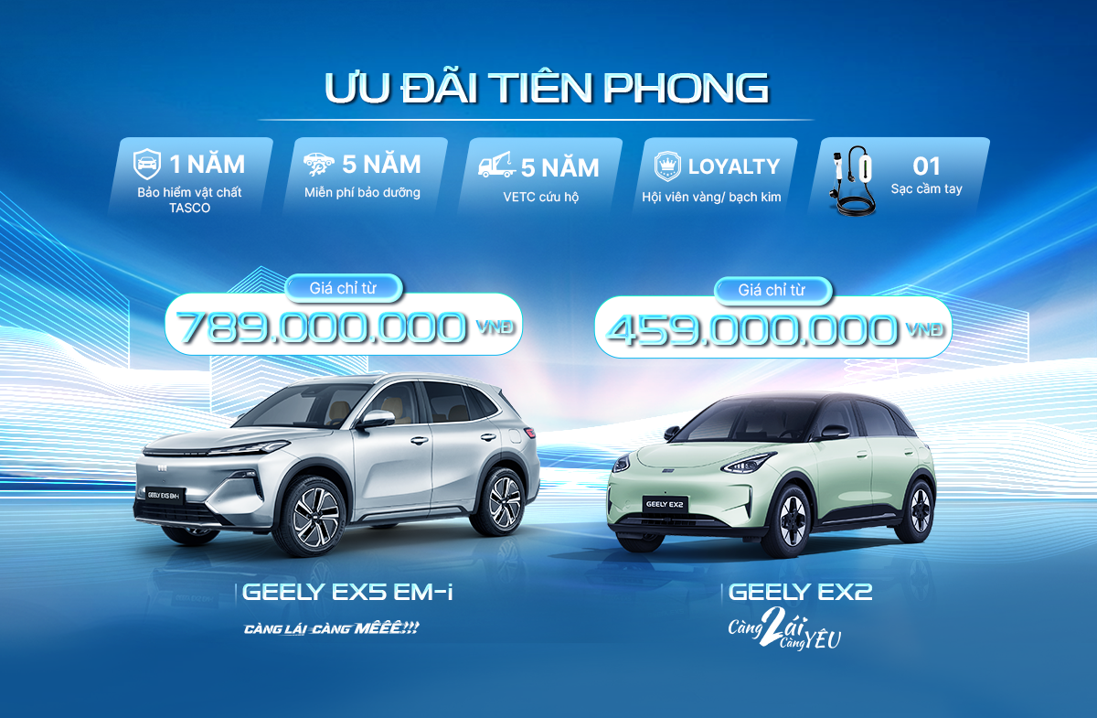 Gía Bán Của 2 Chiếc Geely Ra Mắt Geely EX2 và Geely EX5 EM-i