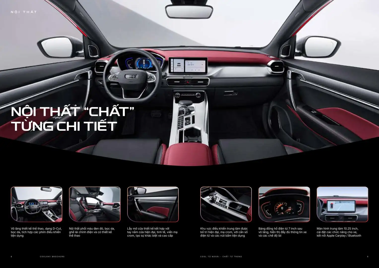 NỘI THẤT RỘNG RẢI TRÊ N CHIẾC GEELY COOLRAY FLAGSHIP