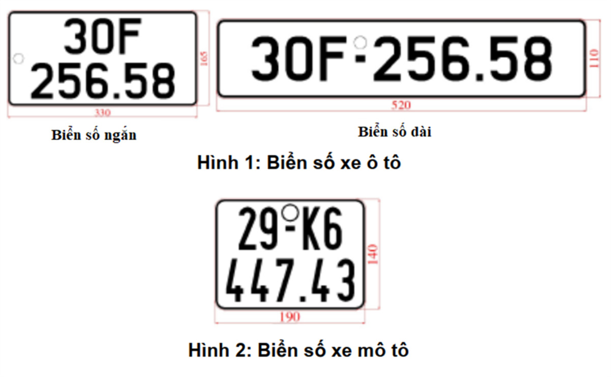 kich thuoc bien so xe o to Kích thước biển số xe ô tô