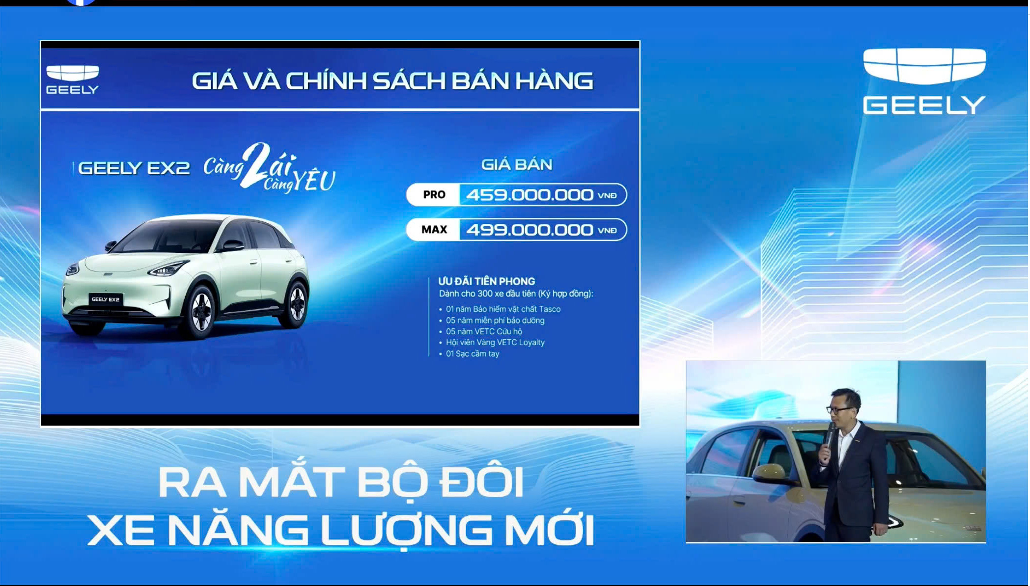 Gía bán chính thức của Chiếc Geely EX2 - Trong buổi ra mắt xe