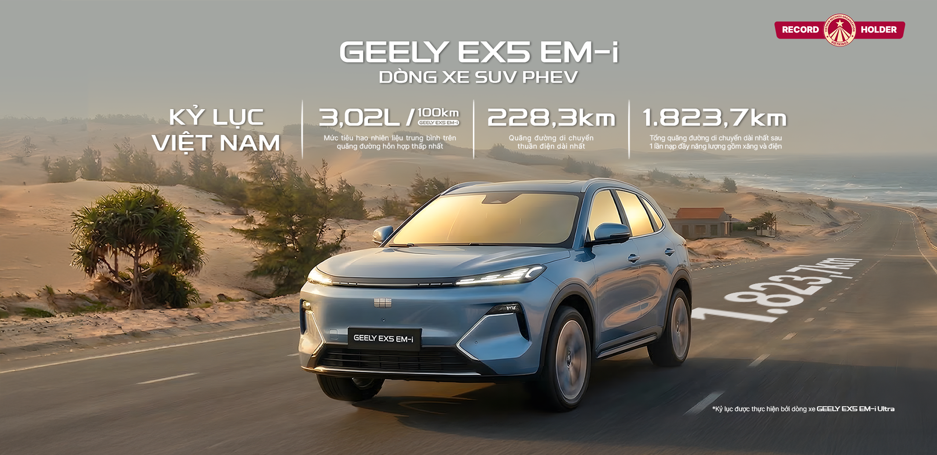 Kỹ Lục Geely EX5 EM-i Đạt Kỹ Lục
